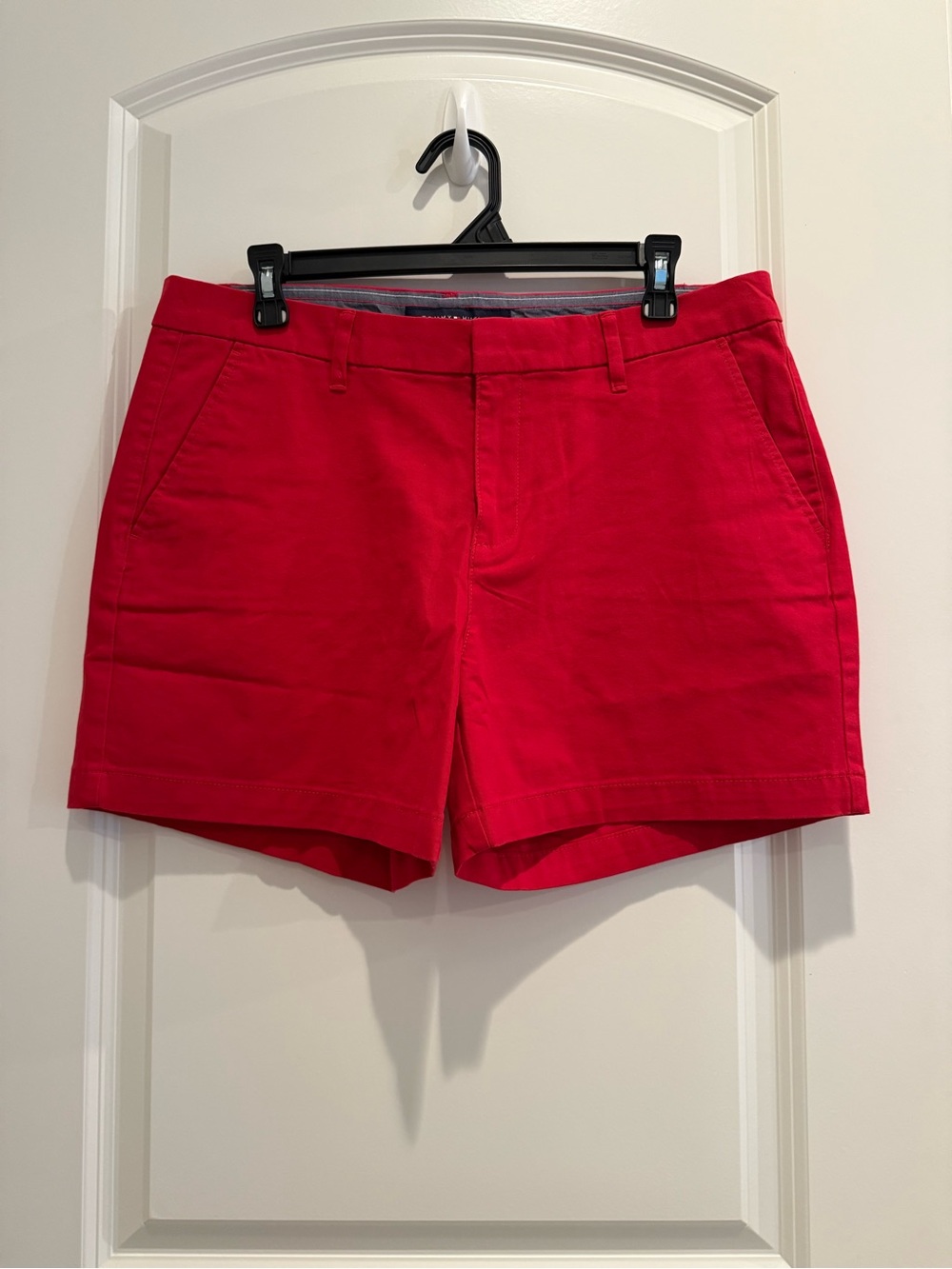 Tommy Hilfiger Bright Red Tailored Cotton Shorts